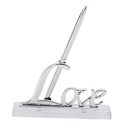 Avis Stylo de Signature Mariage Support Porte-stylo Love Signe Table Décor - Argent