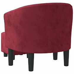 Maison Chic Fauteuil cabriolet et repose-pieds,Fauteuil luxe pour relax rouge bordeaux velours -MN66179 pas cher