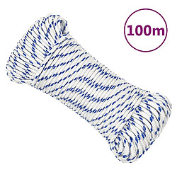 vidaXL Corde de bateau Blanc 3 mm 100 m Polypropylène