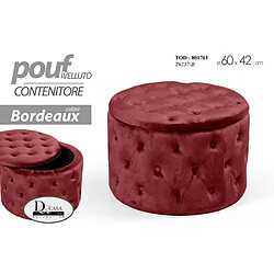 Webmarketpoint Pouf de rangement rétro Bordeaux 60 cm