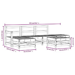 vidaXL Salon de jardin 6 pcs bois massif douglas pas cher