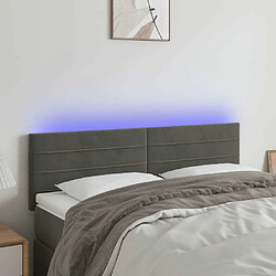 Maison Chic Tête de lit scandinave à LED,meuble de chambre Gris foncé 144x5x78/88 cm Velours -MN59715