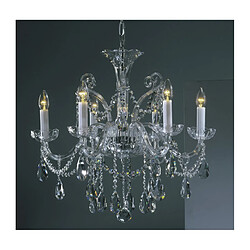 Lumière Chandelier sans abats jours Bila Chrome 6 ampoules 58cm