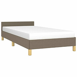 Avis Maison Chic Lit adulte - Cadre Structure de lit avec tête de lit Contemporain Taupe 90x190 cm Tissu -MN38012