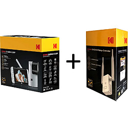 KODAK Cherish C525P Moniteur vidéo intelligent pour bébé - Amplificateur de Signal R100 offert - Blanc pas cher