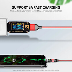 Câble de données d'aspiration magnétique rotatif à 540 degrés 3A câble de charge rapide cordon de charge de téléphone 1 m Interfac491