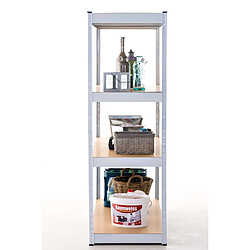 Decoshop26 Etagère galvanisée pour charges lourdes en métal 4 niveaux blanc 160x60x180cm ETA10072