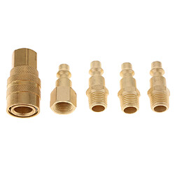 5 Pièces 1/4" NPT Coupleurs Pour Outils Pneumatiques Avec Raccords Rapides