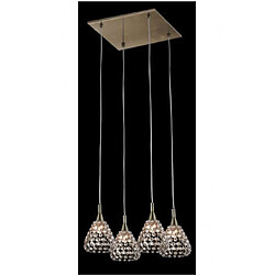 Impex Suspension Simone Laiton antique 4 ampoules 140cm