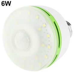 Wewoo LED détecteur de mouvement Lampe blanche 6W, 48W, Type de culot: E27