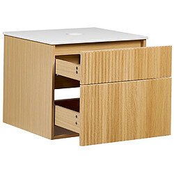 Beliani Meuble de salle de bains 60 x 52 cm en bois clair BEXTI pas cher