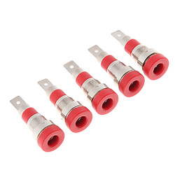 Avis 5pcs 4mm banane sécurité montage sur panneau douille de borne 30V-60V 24A rouge