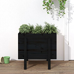 Maison Chic Jardinière,Bac à fleurs - pot de fleur noir 62x50x57 cm bois massif de pin -GKD62537