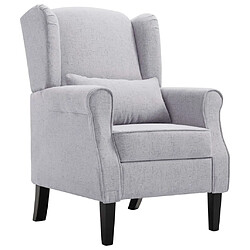 Helloshop26 Fauteuil chaise siège lounge design club sofa salon gris clair tissu 1102203/3 