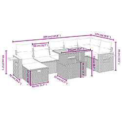 Avis Maison Chic Ensemble Tables et chaises d'extérieur 8 pcs avec coussins,Salon de jardin noir résine tressée -GKD738767