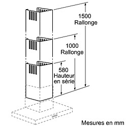 Rallonge cheminée de hotte 150cm inox - z5915n0 - NEFF