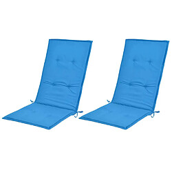 Acheter Decoshop26 Lot de 2 coussins de chaise de jardin en tissu bleu 120x50x3 cm DEC021548