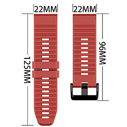 Avis Bracelet de montre de remplacememnt en silicone 22mm Pour Garmin Fenix6 Fenix5 Universel Rouge