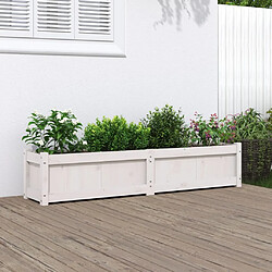 vidaXL Jardinière blanc 150x31x31 cm bois massif de pin