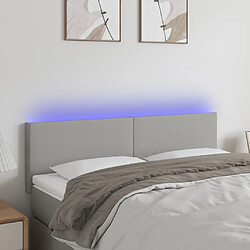 Maison Chic Tête de lit scandinave à LED,meuble de chambre Gris clair 144x5x78/88 cm Tissu -MN33407