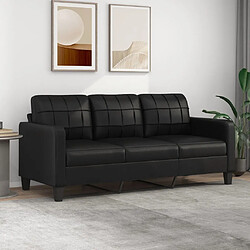 Maison Chic Canapé à 3 places,Canapé droit,Sofa de Salon,Banquette Noir 180 cm Similicuir -GKD798167