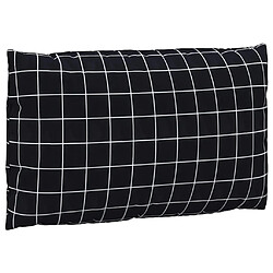 Maison Chic Lot de 3 Coussins Confort,Coussins de palette motif à carreaux noir tissu Oxford -GKD11186 pas cher