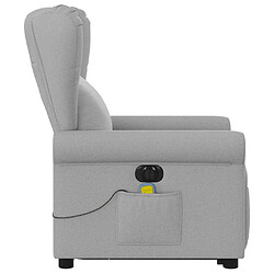 Acheter vidaXL Fauteuil inclinable de massage électrique gris nuage tissu