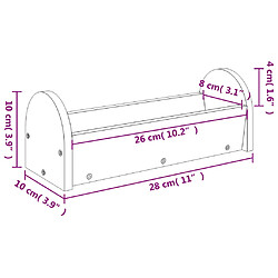 vidaXL Mangeoire à foin pour lapins 28x10x10 cm bois massif de sapin pas cher