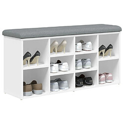 Acheter Maison Chic Banc à chaussures | Meuble de rangement à chaussures Meuble d'Entrée blanc 102x32x50 cm bois d'ingénierie -MN50565