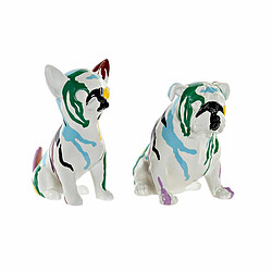 Figurine Décorative DKD Home Decor Multicouleur Chien Laqué 20 x 12,5 x 17,5 cm (2 Unités)