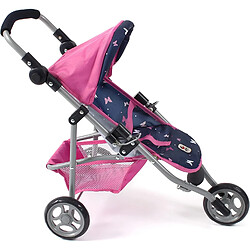 Bayer Chic 2000 Petite poussette de jogging LOLA Rose et Bleu Papillons pour poupée