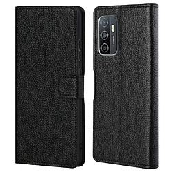 Etui en PU texture litchi, fermoir magnétique noir pour votre Samsung Galaxy A33 5G