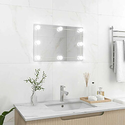 vidaXL Miroir mural avec lampes LED Rectangulaire Verre