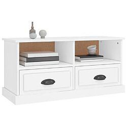 Acheter Maison Chic Meuble TV scandinave - Banc TV pour salon blanc 93x35,5x45 cm bois d'ingénierie -MN96335