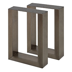 Ecd Germany Set 2 pieds de table piètement meuble support banc cadre en acier 30 x 43 cm