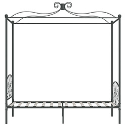 Acheter Maison Chic Lit adulte - Cadre de lit à baldaquin,Structure du lit Contemporain Gris Métal 100 x 200 cm -MN67815