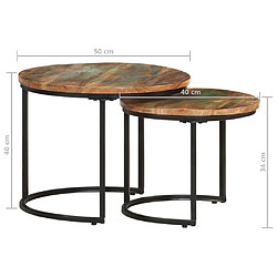 vidaXL Tables gigognes 2 pcs Bois de récupération massif pas cher