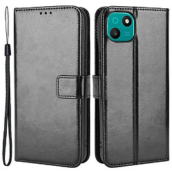 Htdmobiles Housse pour Wiko T10 - etui coque pochette portefeuille + film ecran - NOIR