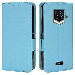 Etui en PU texture litchi avec support, bleu clair pour votre Oukitel WP15