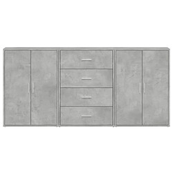 Avis vidaXL Buffets 3 pcs gris béton 60x31x84 cm bois d'ingénierie