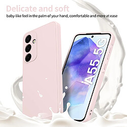 Coque Pour Samsung Galaxy A55 5G Silicone Rose + 2 Verres Trempes Little Boutik©