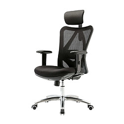 Decoshop26 Fauteuil de bureau support lombaire ergonomique réglable sur 3 positions en maille noir 04_0006214