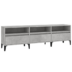 vidaXL Meuble TV gris béton 150x30x44,5 cm bois d'ingénierie