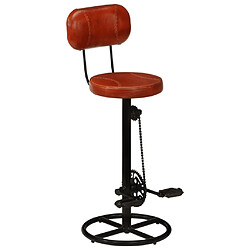 vidaXL Tabourets de bar lot de 2 noir/marron cuir de chèvre véritable