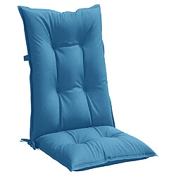 Acheter vidaXL Coussins de chaise à dossier haut lot de 6 bleu mélangé tissu