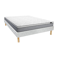 Vente-Unique Ensemble 140 x 190 cm sommier + matelas ressorts ensachés ép.22cm - SERENITE de YSMÉE