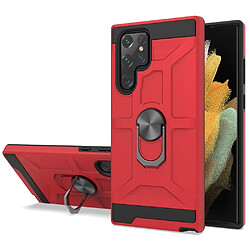 Coque en TPU anti-chute avec béquille pour votre Samsung Galaxy S21 Ultra 5G - rouge