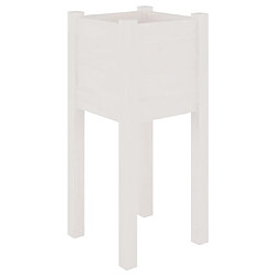 Avis vidaXL Jardinières d'extérieur 2 pcs Blanc 31x31x70 cm Bois de pin