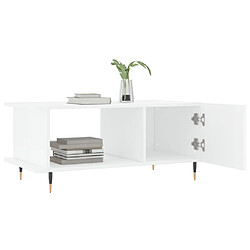 Avis vidaXL Table basse Blanc brillant 90x50x40 cm Bois d'ingénierie