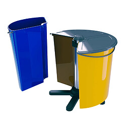 Poubelle rotative ECOBIN pour le tri des déchets 35 litres avec couvercle.